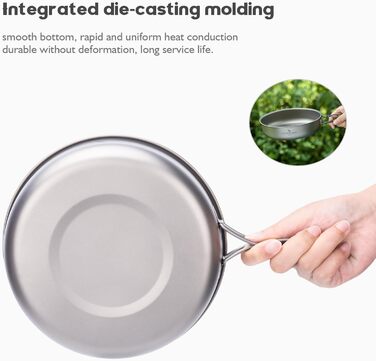 Кемпінгова сковорода 18 см Сковорода зі складною ручкою Ультралегкий дорожній посуд на 1 особу Посуд для пікніка Портативна тарілк
