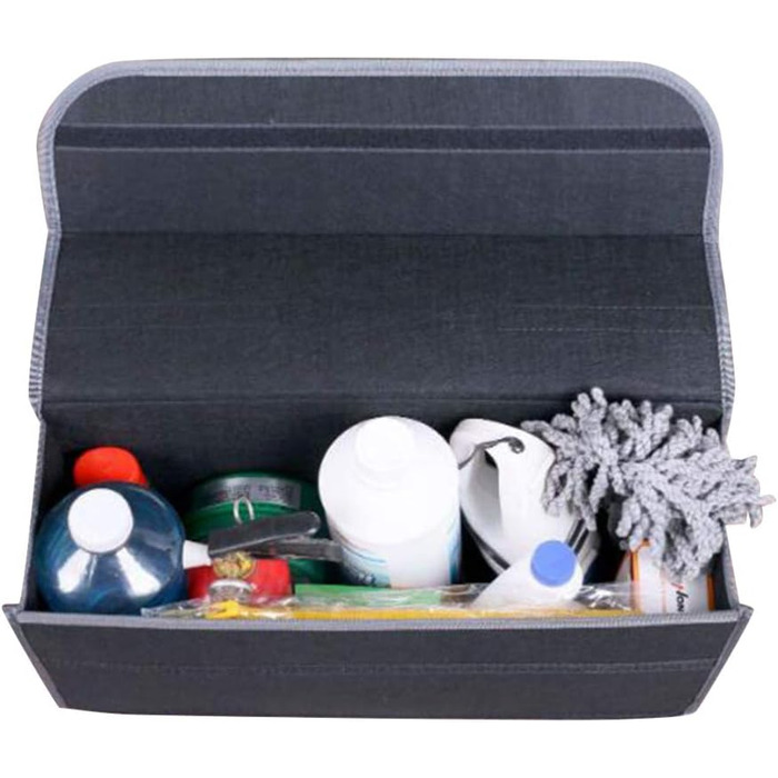 Органайзер для багажника автомобіля з кришкою, складний органайзер для інструментів та речей, чорний