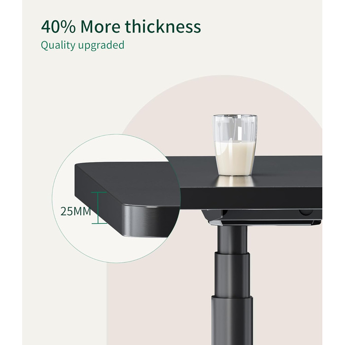 Стільниця MAIDeSITe 160x80 см, товщина 25 мм - Стабільна офісна стільниця своїми руками ідеально підходить для столів з регульованою висотою, чорного кольору, 160 x 80 см