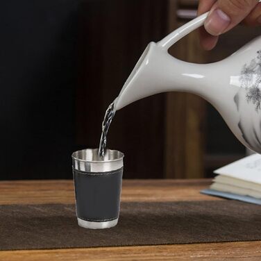 Маленькі чарки з нержавіючої сталі об&39ємом 70 мл з футляром для перенесення, портативні келихи для вина в поході, ударостійкі металеві чашки для подорожей на природі та пікніків