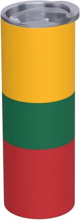 Кухоль з прямою трубочкою, дизайн литовський прапор, друкований, дорожній кухоль, підходить для кемпінгу, офісу та дому, 590 мл