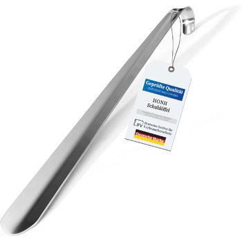 Рожок для взуття з нержавіючої сталі (42 см) - дуже міцний рожок ергономічної форми Сірий