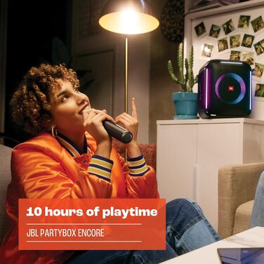 Портативна портативна колонка для вечірок в приміщенні та на вулиці JBL PartyBox Encore Essential з вбудованим підсвічуванням, зах