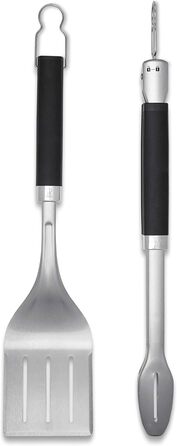 Набір Weber щипці та лопатка Precision Grill (6763) та очисні губки (17688, 2 шт. ), чорно-сріблясті