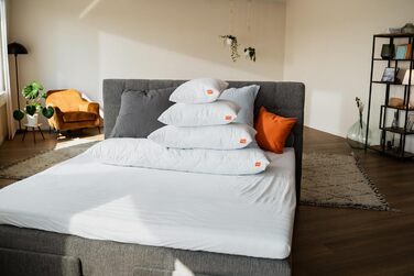 Подушка для сну 40x80 см, 2 шт., гіпоалергенні подушки, можна прати, зроблено в ЄС, сертифіковано Oeko-Tex, довга подушка для сну 40 x 80, подушка для ліжка, подушка, 2 шт., Comfort 100 2 40 x 80 см