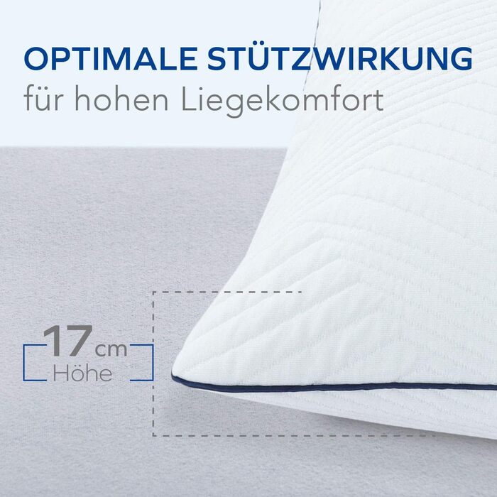 Подушка MLILY від Bestschlaf Lono, зручна в&39язкоеластична подушка розміру XXL, універсальне використання, знімний чохол Seaqual, який можна прати, сертифікована Oeko-Tex та CertiPur