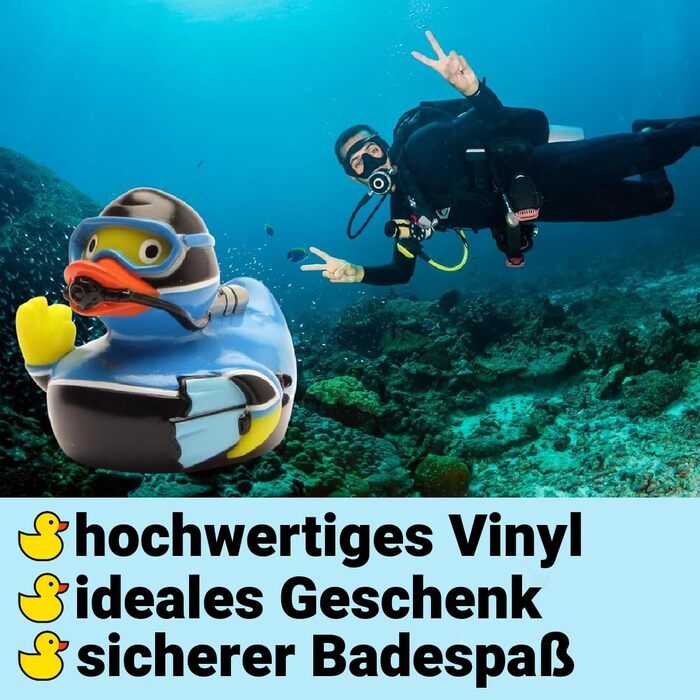 Гумовий каченя-дайвер I Спортивна качечка для пірнання IL 8 см - в комплекті гумова качечка-брелок I Іграшка для немовлят та дітей