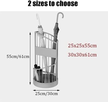 Підставка для парасольок, внутрішня підставка для парасольок 2 яруси Металева підставка для парасольок Передпокій Відро для парасольки Полиця для зберігання парасольки для сімейного бізнесу Власник офісу Парасолька Buc (bl (Nero 30 * 30 * 61 см)