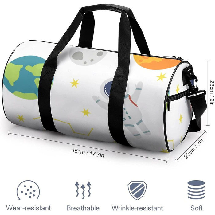 Універсальна дорожня сумка Всесвіт спортивна сумка-мішок для чоловіків та жінок, ідеальна для подорожей, спорту та повсякденного використання. Дизайн з космосом та астронавтами.