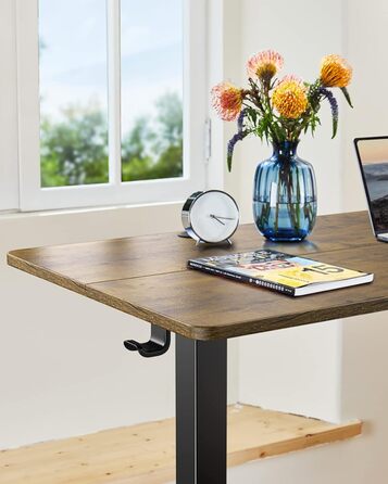 Електрично регульований по висоті стіл 120 x 60 см, Стіл з регульованою висотою та 4 налаштуваннями пам&39яті, розумний стіл для домашнього офісу зі з&39єднувальною пластиною 120 x 60 см, колір вінтажного дерева