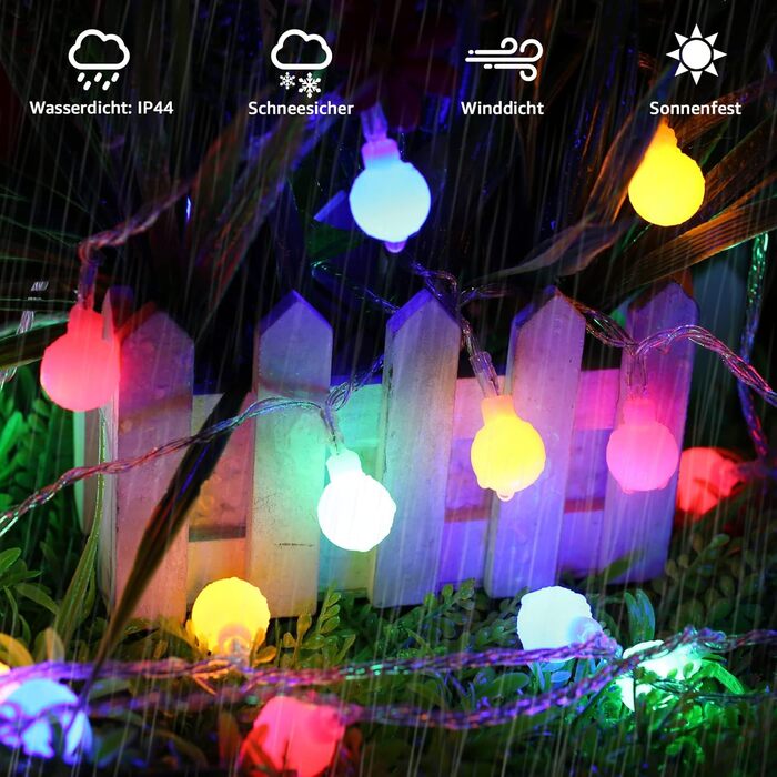 Світлодіодна гірлянда Lepro 100 різнокольорова 13M, зовнішнє освітлення для вечірок з вилкою, 8 режимів і функція позначки, ідеаль