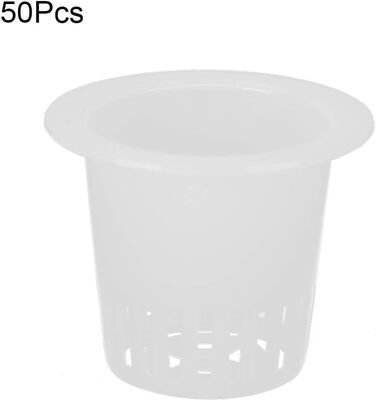 Сітчастий горщик для гідропоніки Tomotato, сітчастий горщик для рослин для гідропоніки, 50 упаковок, пластиковий сітчастий горщик для гідропоніки для гідропоніки рослинних орхідей (білий)