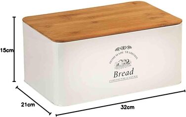 Хлібниця з жерсті та бамбука в стилі кантрі/зберігання хліба/Коллекція кантрі, 32 х 15 х 21 см, 1804563