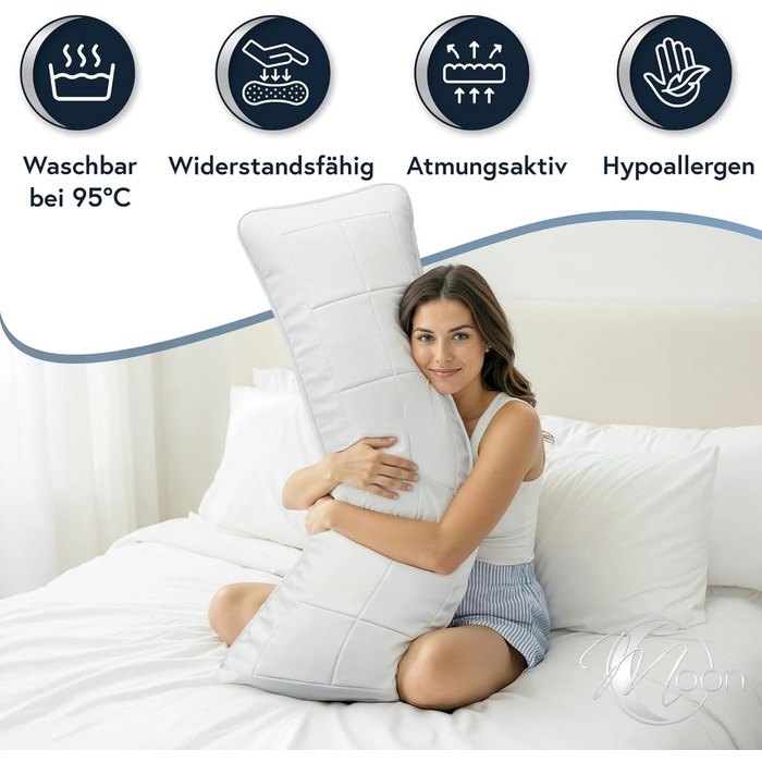 Класична подушка для сну Moon Single Side 40x200 см 100 поліестер (564380) 40x200 см Білий 1