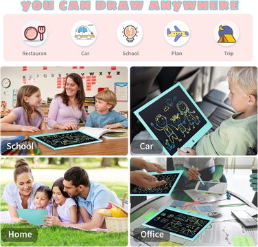 РК-планшет для письма для дітей, планшет для малювання Magic Tablet Дитячі іграшки від 2-12 років Хлопчик-Дівчинка, стирається планшет для малювання для дітей, різдвяні подарунки планшет для малювання електронні подарунки для дітей 15 синій