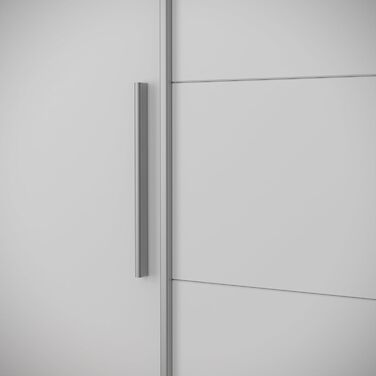 Шафа 200, сучасна шафа з розсувними/відкидними дверима, 4 двері, полиці, вішалки для одягу, дерев&39яний композит, білий, 200,1 см завширшки x 190,5 см заввишки x 61,2 см завглибшки, білий, без шухляд