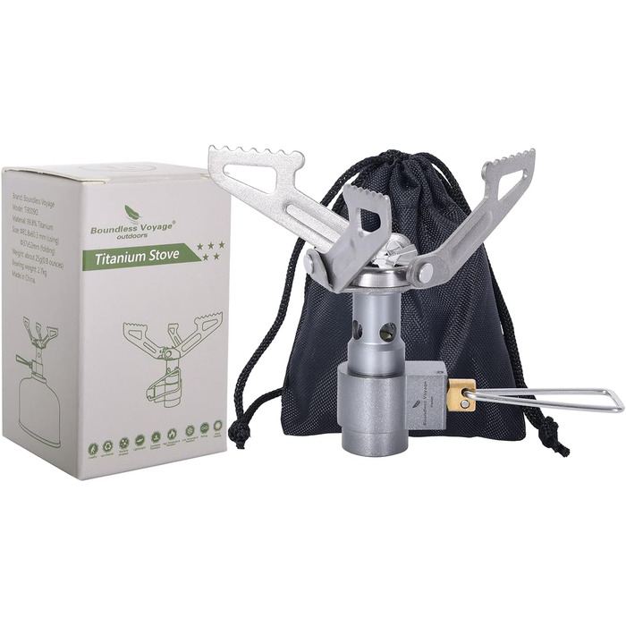 Вт Кемпінгова газова плита Міні-газова плита з титанового сплаву Похідна плита Портативний пальник Ультралегка кишенькова духовка