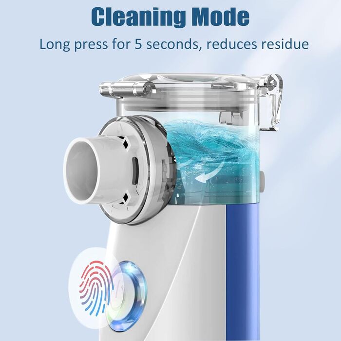 Інгалятор для дітей та дорослих - небулайзер небулайзер дитячий, ультразвуковий інгалятор від застуди, інгалятор з мундштуком та 2-ма масками (синій) Один розмір Синій