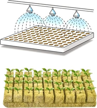 Набір гідропонних кубиків для пророщування та живців, дихаючий та екологічно чистий субстрат, ідеально підходить для розсади, садів у приміщенні та на відкритому повітрі, вирощування рослин (100)