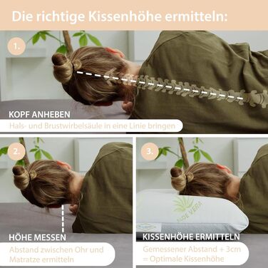 Подушка для шиї Feelgood, висота 12 см, з віскогелевої піни - Ортопедична подушка зі 100 бавовняним внутрішнім чохлом антиалергенним зовнішнім чохлом - Подушка для шийного відділу хребта для сну на боці та животі (70x42 см) FeelGood - 70 x 42 x 12 см