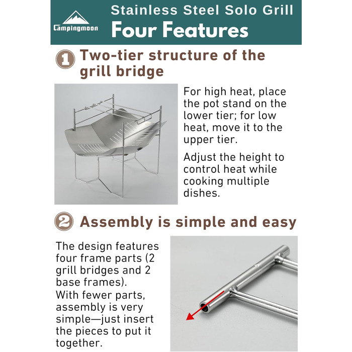 Підставка для багаття з нержавіючої сталі Solo Grill типу A4 SOLO-A4