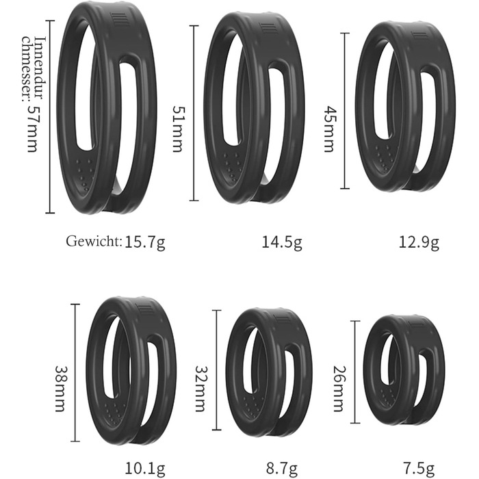 Кілець для півня екстремальний силікон з 3 кільцями для пеніса, кільце для пеніса еластичний силікон, багатофункціональне кільце для яєчок головка кільце півня кільце півень кільце для пеніса секс-іграшка для чоловіків, 6