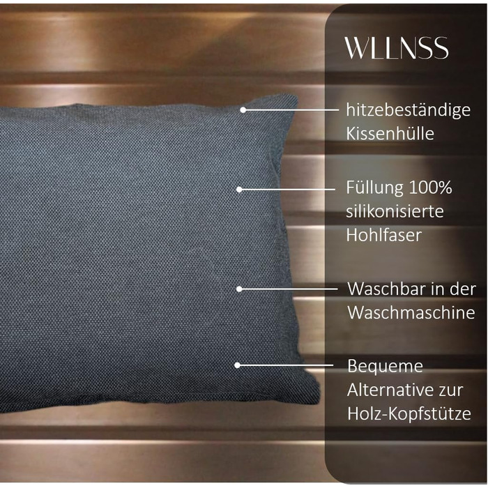 Подушка для сауни 25 x 35 см, яку можна прати, термостійка, виготовлена в ЄС, подушка для голови як опора для шиї - швидковисихаюча подушка, найкраща гігієна сауни - аксесуар для підголівника в сауні