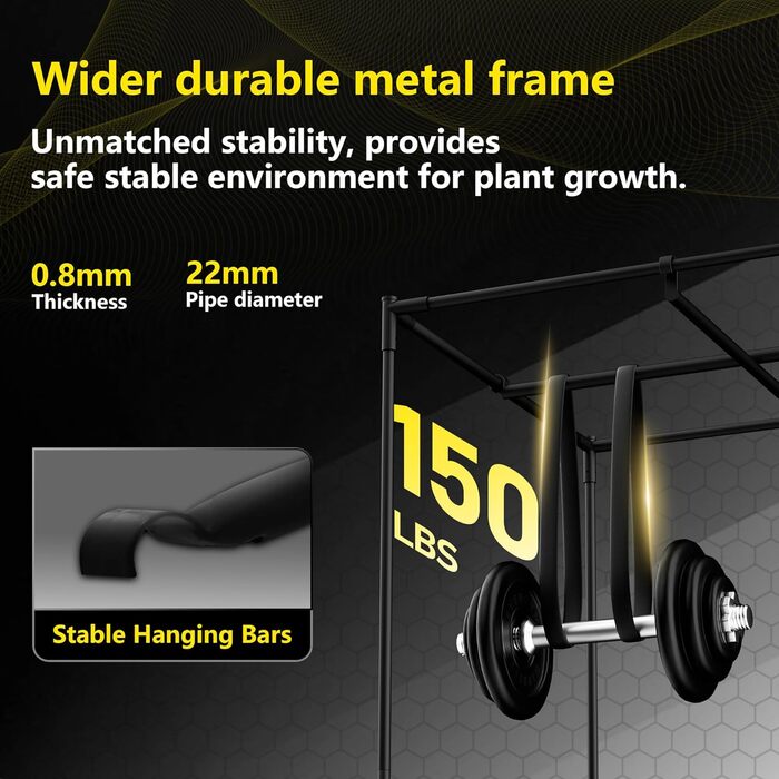 Гроубокс 100x100x200 см, 600D Oxford намет для вирощування з відбиваючою поліестеровою плівкою, сталевим каркасом 22 мм, вентиляційними отворами та оглядовим вікном. Намети для гідропоніки, теплиць та кімнатного садівництва.