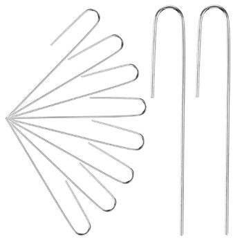 Скоби для крапельного зрошення, садові кілки J-подібної форми, 5-дюймові скоби для ландшафтного дизайну, штифти для крапельного зрошення (призначені для утримання крапельних трубок діаметром до 1/2 дюйма), для утримання крапельних трубок діаметром до 1,27