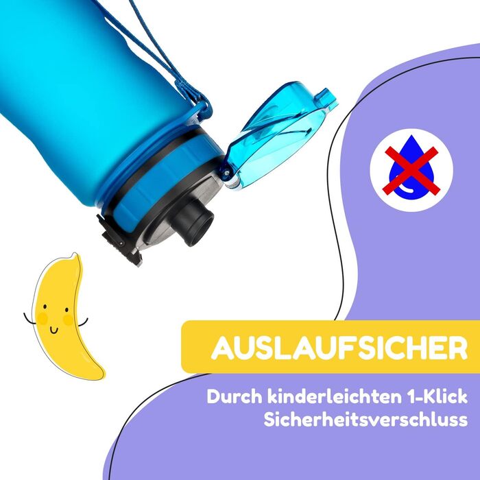 Пляшка для пиття schmatzfatz дитяча герметична 0,5 л, спортивна пляшка для пиття шкільна для походів та спортзалу, пляшка для води