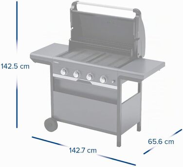 Газовий гриль Campingaz 4 Series Select L Grillset з додатковою решіткою, чохлом та набором аксесуарів, 4 сталеві пальники, термометр на кришці, система InstaClean, потужність 12 кВт