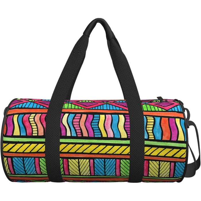 Спортивні сумки-мішки з акварельним етнічним малюнком для фітнесу, подорожей та покупок, велика дорожня сумка на нічліг та вихідні дні для чоловіків та жінок