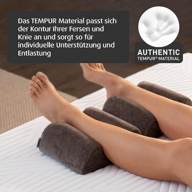 Подушка для ніг TEMPUR з піни з ефектом пам&39яті, опорна подушка для зняття тиску та комфортного положення гомілки, чохол, який можна прати (20 x 54 x 10 см), антрацит