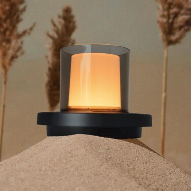 Портативний сонячний світильник для зовнішнього використання, з регульованою яскравістю, вбудовані літієві батареї 1800 мАг, світлодіодний світильник для використання всередині та зовні приміщень, для спальні, вітальні, офісу, для вулиці (Ø 132 x В 100 мм