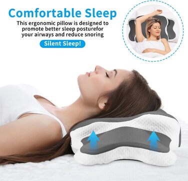 Подушка з піни з ефектом пам&39яті, ергономічна подушка для підтримки шиї, подушка для голови, подушка для сну на боці, подушка для підтримки шиї для сну на боці, спині та животі