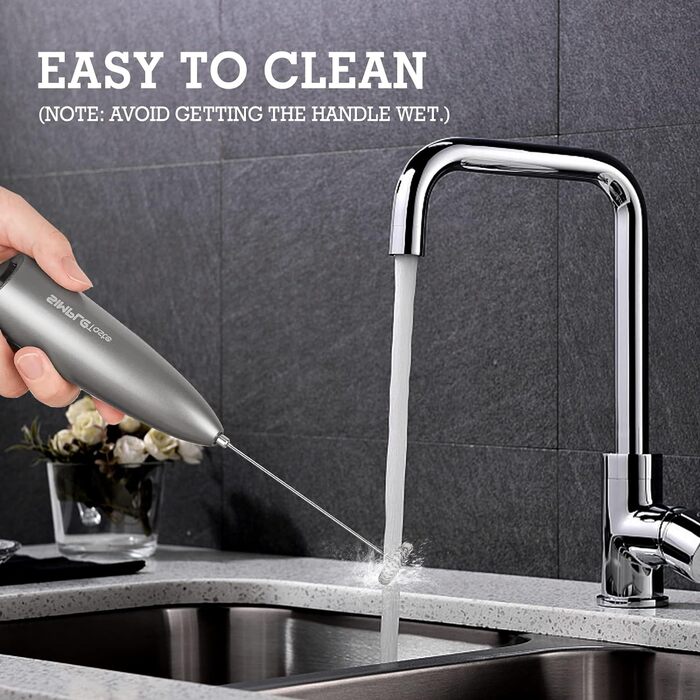 Електричний спінювач молока SIMPLETASTE, ручний спінювач з 2 батарейками та паличкою, спінювач молока для капучино, куленепробивна