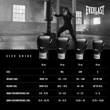 Боксерські рукавички Everlast Prostyle 2, боксерські рукавички для мішків, для роботи з рукавичками та фітнес-занять, система кріплення на липучці, шнур для захоплення, сітчаста долоня з половиною сітки та тришарова підкладка - автентичне спорядження Ever