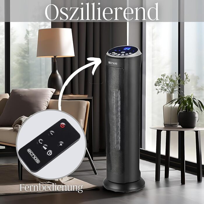 Енергозберігаючий керамічний вентилятор-обігрівач 12-годинний таймер Коливальний Дистанційне керування 3 налаштування охолодження, 1000, 2000 Вт Електричний обігрівач Нагрівальний пристрій Індикатор температури Електричний обігрівач Міні-обігрівач