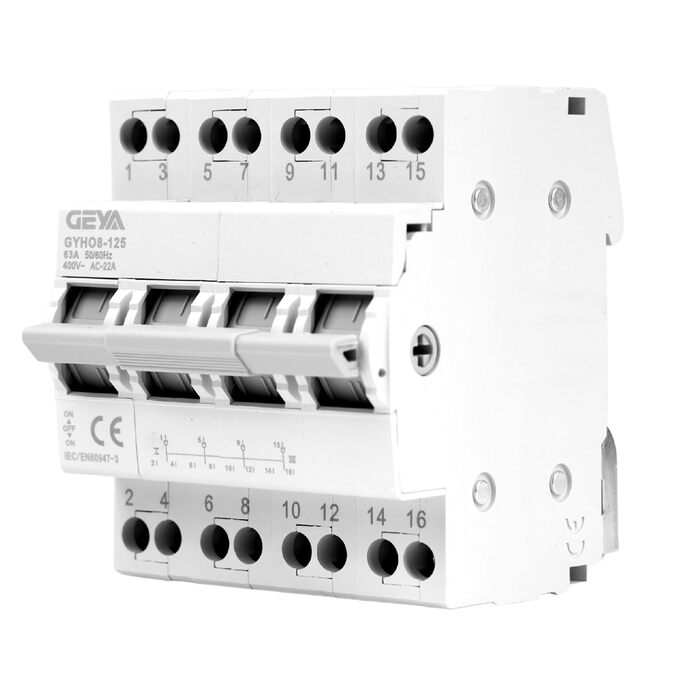 Аварійний вимикач живлення 4P 63A вимикач навантаження подвійного живлення ручний вимикач живлення мережевий вимикач ручного керування 400VAC кріплення на DIN-рейку