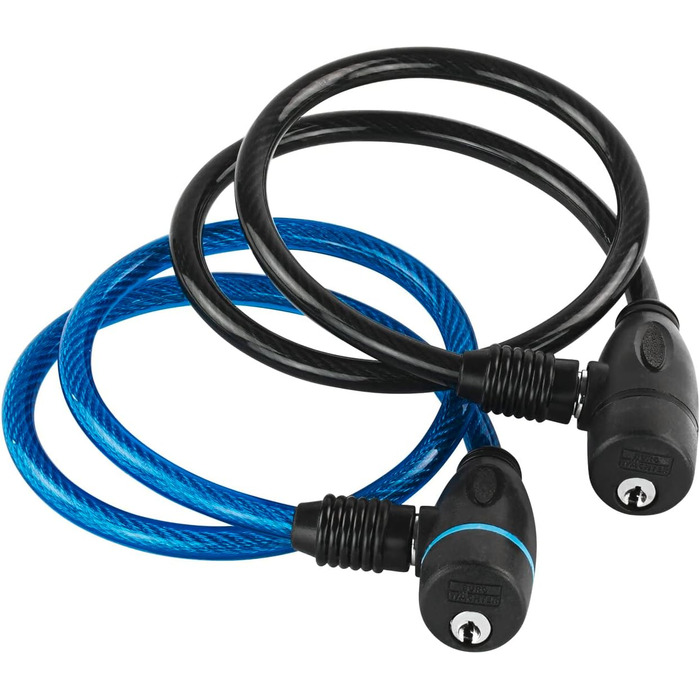 Велосипедний замок Burg-Wchter зі ключем, спіральний замок з тримачем, захист від крадіжки, трос-замок, сталевий трос, 100 см завдовжки, Ø 8 мм, асортимент кольорів (колір обирається випадково)