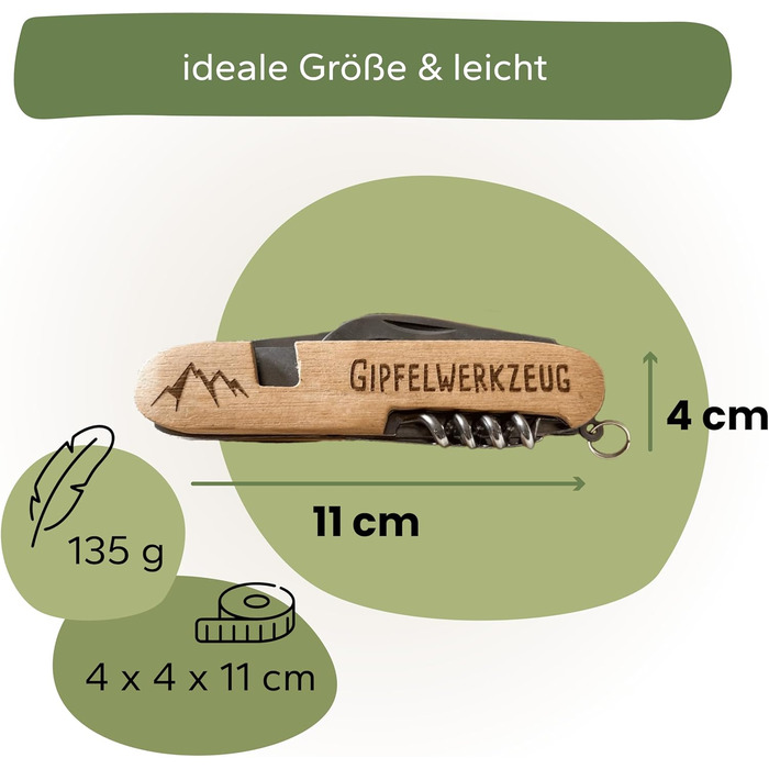 Універсальні столові прибори для кемпінгу Gipfelgaudi ідеально підходять для походів, пікніків тощо Столові прибори без пластику, виготовлені з нержавіючої сталі та дерева