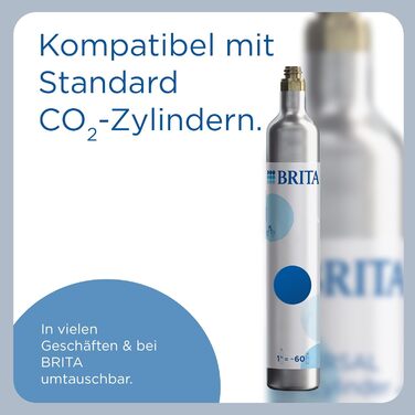 Виробник газованої води BRITA sodaONE (чорний) з циліндром CO та ПЕТ-пляшкою без BPA Перетворює питну воду на газовану газовану воду (до 60 л на циліндр) виробник газованої води для дому