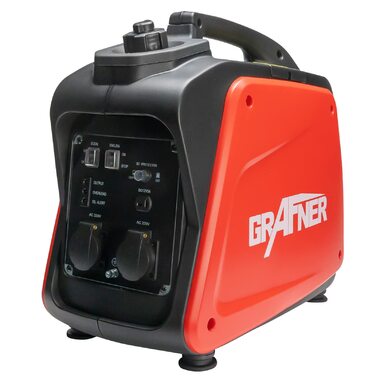 Інверторний генератор Grafner потужністю 2200 Вт (2 кВт безперервної потужності), бензиновий 4-тактний, 2 шт. 230 В, інверторна технологія для чутливих пристроїв, легкий та міцний, цифровий бензиновий генератор з аварійним живленням