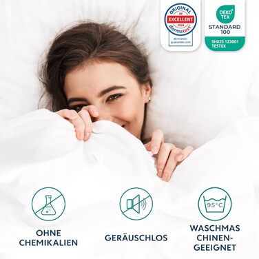 Підковдра із захистом від пилових кліщів 135x200 см - Обгортка для постільної білизни від алергії - Захист від пилових кліщів - Підковдра проти кліщів із блискавкою - Гіпоалергенна підковдра 135 x 200 см