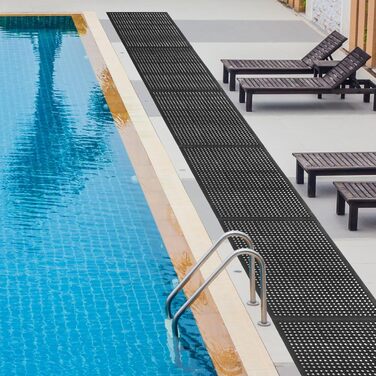 Гумовий килимок MYOYAY, продається по метражу, кільцевий гумовий килимок, килимок для вулиці 90x150 см, нековзний гумовий дренажний килимок, килимок у формі стільників для вулиці, кухні, ванної кімнати, тераси, дитячих майданчиків, саду, чорний