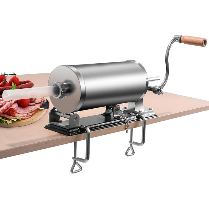 Ручна ковбасна машина, ковбасна машина з нержавіючої сталі, ковбасна машина в комплекті з 4 наповнювальними трубками сріблястого к