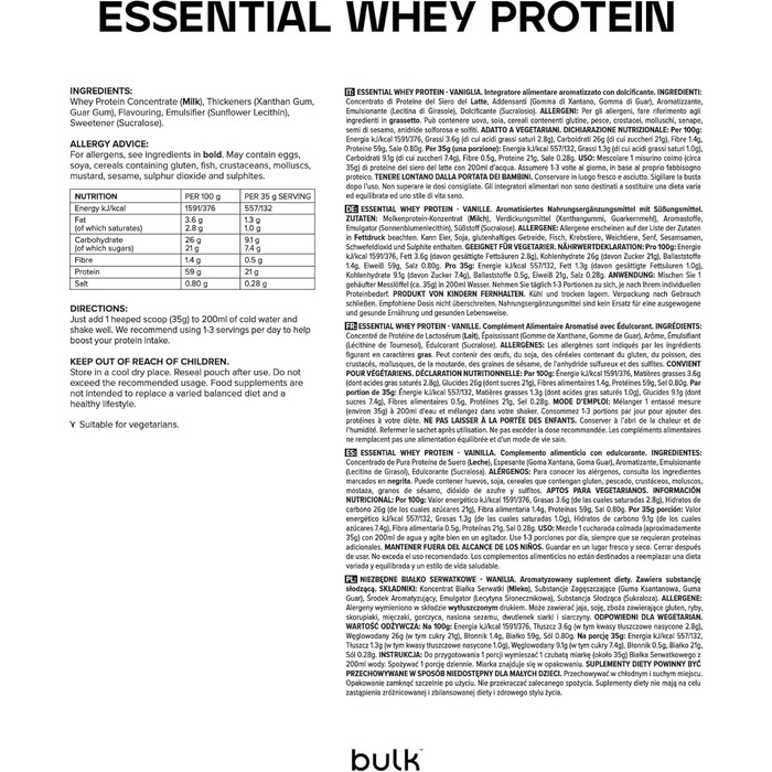 Протеїновий порошок Bulk Essential Whey Protein, ваніль, 2,5 кг