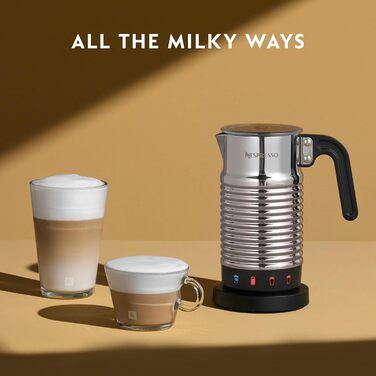 Для молока, електрична піноутворювач для 120 мл вершкового молока і 240 мл гарячого молока, можна мити в посудомийній машині, сріб