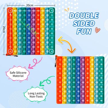 Розвиваючі іграшки для дітей Enlightenment Digital, 2 in 1 MEINRAUM Poppit XXL Fidget It Toys 100 Numbers Push Bubble Pop Toy Stre