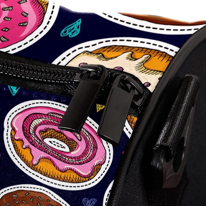 Сумка-мішок для подорожей, спорту та шопінгу, для йоги, з дизайном пончиків та їжі, рожева, фітнес-сумка для активного відпочинку, ручна поклажа